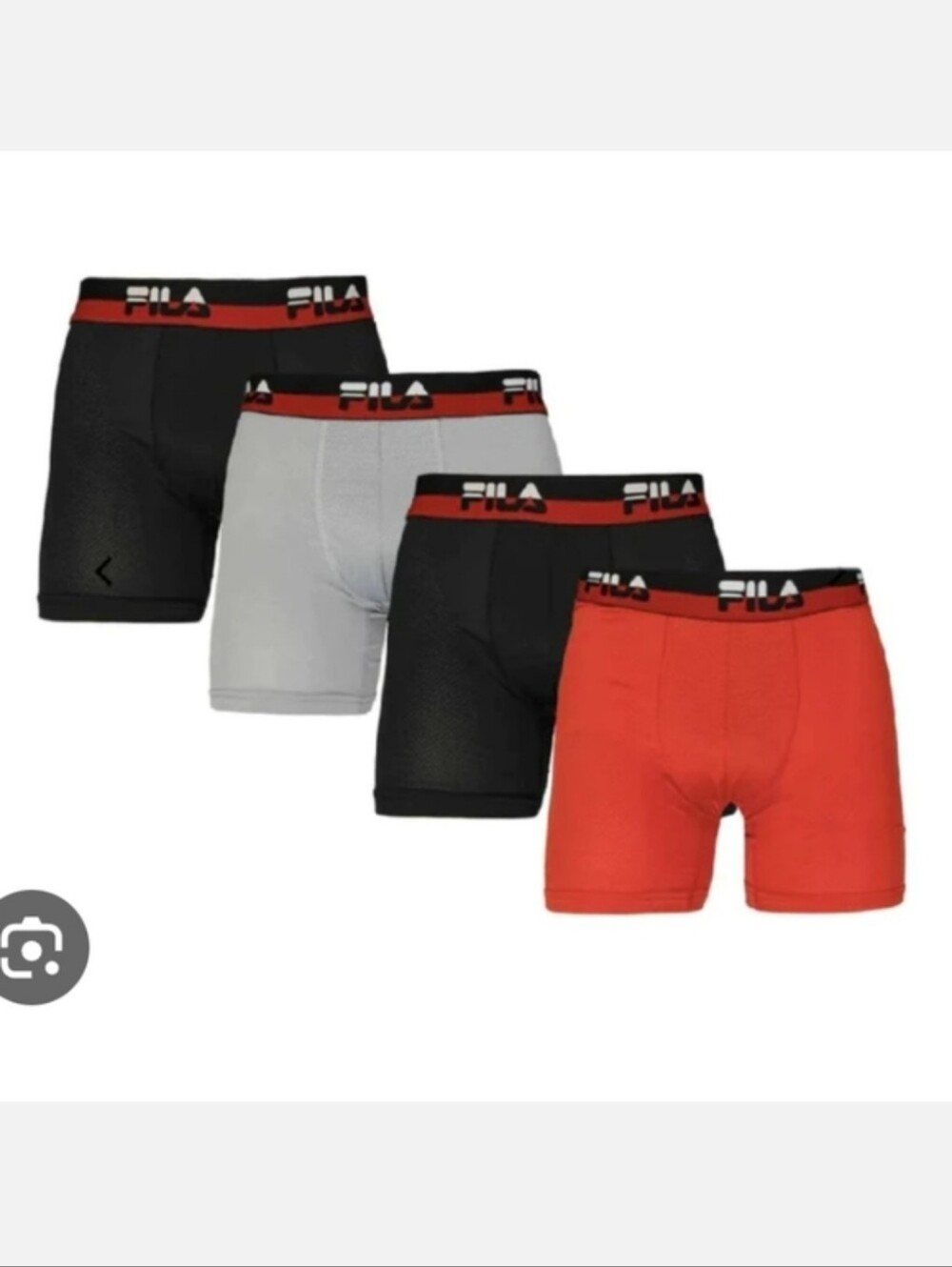 FILA Boy's 4pk Tagless Boxer Briefs XS 4/5 NWT Ultra Soft 100% Cotton